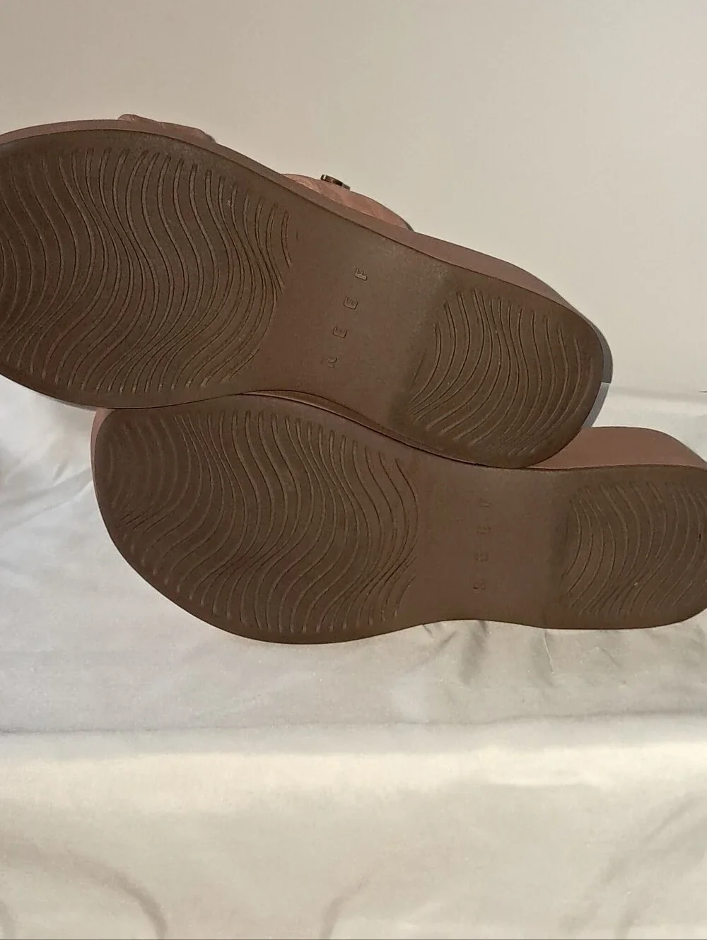 Reef Lofty Lux Hi Platform Leather Sandals Wm 9 Natural Tan LIKE NEW!